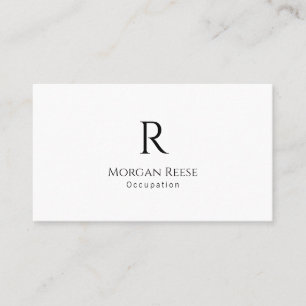 Namn & Monogram, QR-kod, enkel design Visitkort