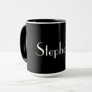 Namn Monogram, svart, vit cute Gift 2022 Mugg