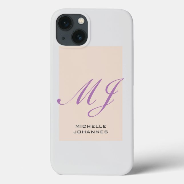 Namn Monogram vanlig, modern, minimalistisk (Baksida)