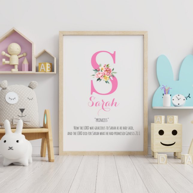 Namn: Monogram vattenfärgsblomma Poster (Skapare uppladdad)