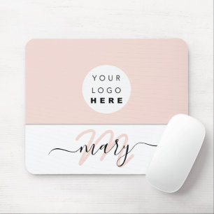 Namn Monogram Vit ros Rosa White Anpassningsbar Lo Musmatta