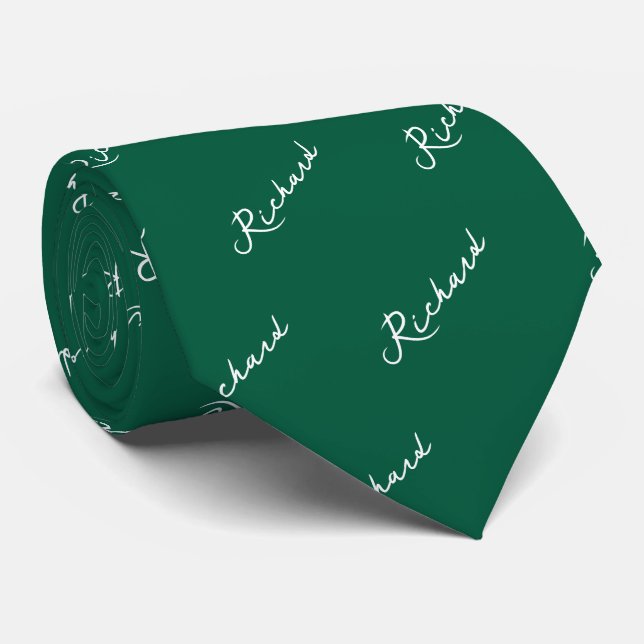 Namn Mönster Black and White Neck Tie Slips (Rullad)