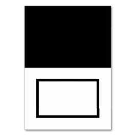 Namn-monteringskort för anpassade, svart och vitt bordsnummer