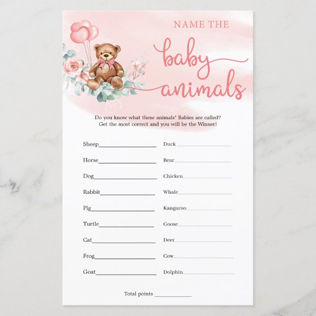 Namn Nallen Baby djur Eucalyptus Game (Framsida)