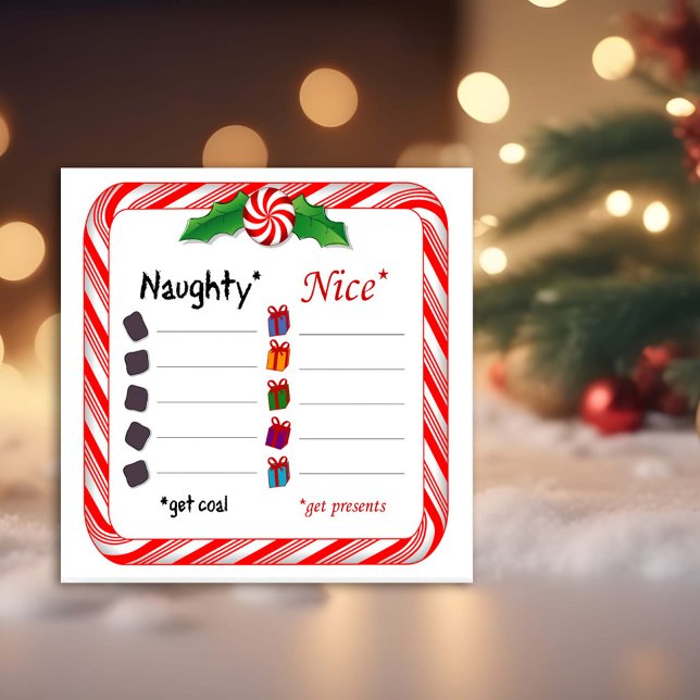 Namn Namn Poster. Naughty eller Nice Fototryck (Naughty or Nice Poster. You know who you are. Santa wants names! 
)