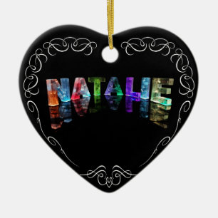 Namn Natalie - namn i ljus (fotografera), Julgransprydnad Keramik