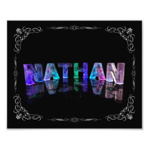 Namn Nathan - namn i ljus (fotografera Fototryck