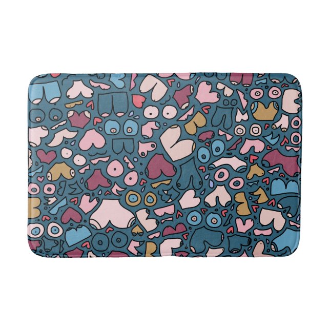 Namn neutralt mönster badrumsmatta (Framsidan)