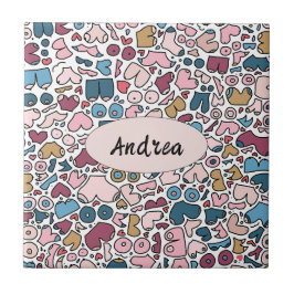 Namn neutralt mönster kakelplatta