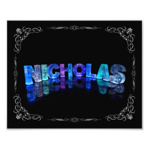 Namn Nicholas - namn i ljus (fotografera), Fototryck