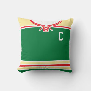 Namn & Number Grönt Anpassade Hockey Jersey Kudde