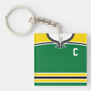 Namn & Number Gult & Grönt Hockey Jersey