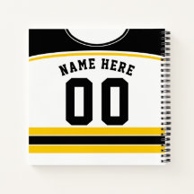 Namn & Number Hockey Jersey Notebook-mall