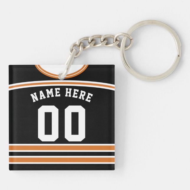 Namn & Number Hockey Jersey Nyckelring, Lacrosse (Baksidan)