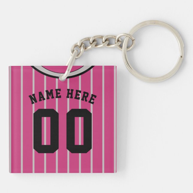 Namn & Number Jersey Nyckelring, Baseball Softball (Baksidan)