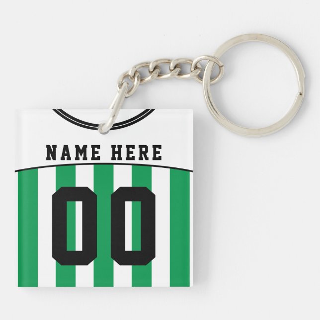 Namn & Number Jersey Nyckelring, Fotboll (Baksidan)