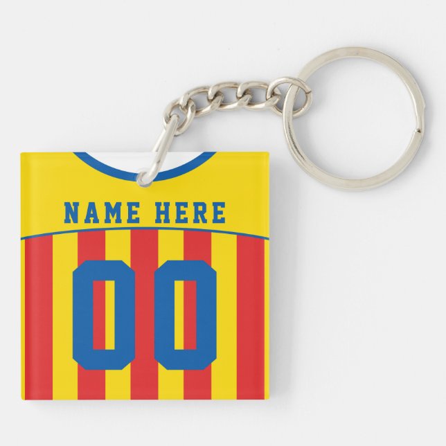 Namn & Number Jersey Nyckelring, Fotboll (Baksidan)
