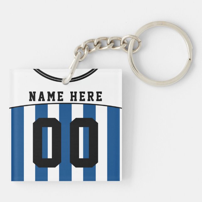 Namn & Number Jersey Nyckelring, Fotboll (Baksidan)