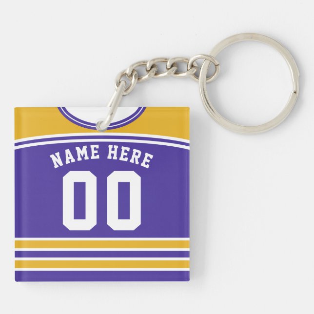 Namn & Number Jersey Nyckelring, Hockey Lacrosse (Baksidan)