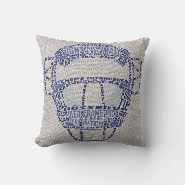 Namn & Number Jersey Stil Baseball Catcher Pillow Kudde (Framsida)