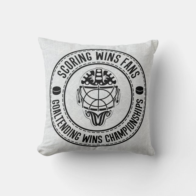 Namn & Number Pillow, Ice Hockey Goalie Cushion Kudde (Framsida)