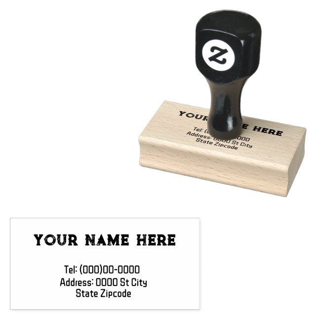 Namn och Adress Anpassade Rubber Frimärke Stämpel (Stämplad)