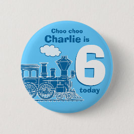 Namn och åldern för blåtttågfödelsedag knapp