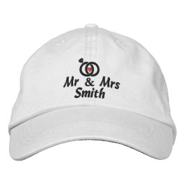 Namn och Bröllop Ringar, Bride, Modern Broderad Keps