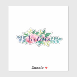 Namn och Flowers Peonies Bohemia Klistermärken