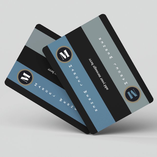 Namn och Initial med rand, modernt monogrammat Kortlek (cool and modern design)