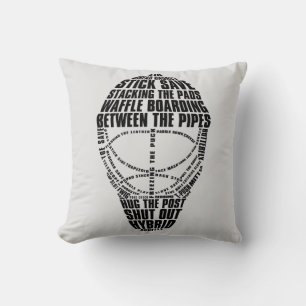 Namn och Number Hockey Goalie Mask Kudde