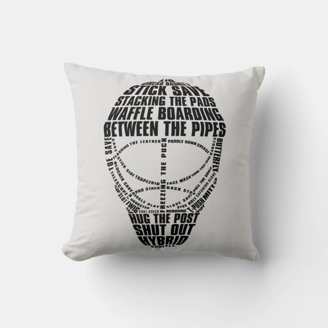 Namn och Number Hockey Goalie Mask Kudde (Framsida)