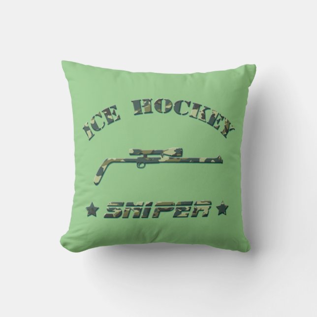 Namn och Number Ice Hockey Sniper Kudde (Framsida)
