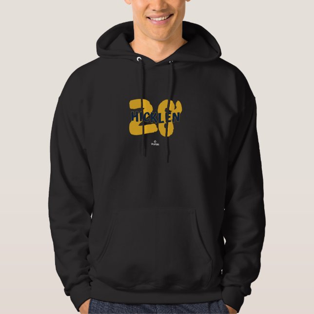 Namn och Nummer Brewer Hicklen Milwaukee Baseball  Hoodie (Framsida)
