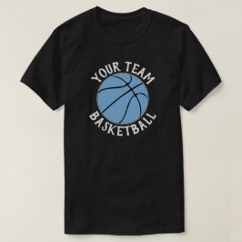 Namn och nummer för Light Blue Basketball Team Pla T Shirt