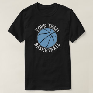 Namn och nummer för Light Blue Basketball Team Pla T Shirt