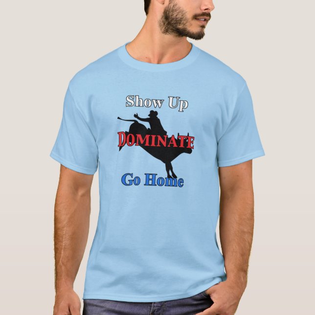 Namn och nummer på bakre, allvarliga Bull-Riders T Shirt (Framsida)