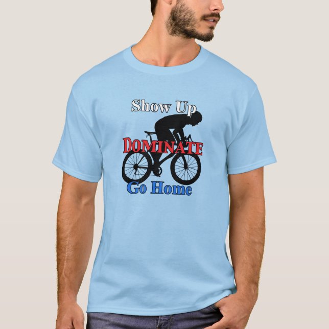 Namn och nummer på bakre seriös cyklist T-Shirt (Framsida)