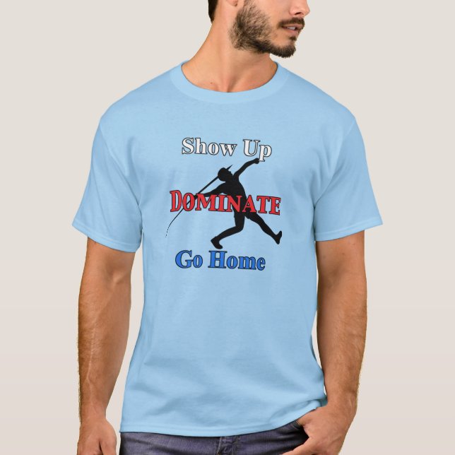 Namn och nummer på bakre seriösa javelin Thrower T Shirt (Framsida)
