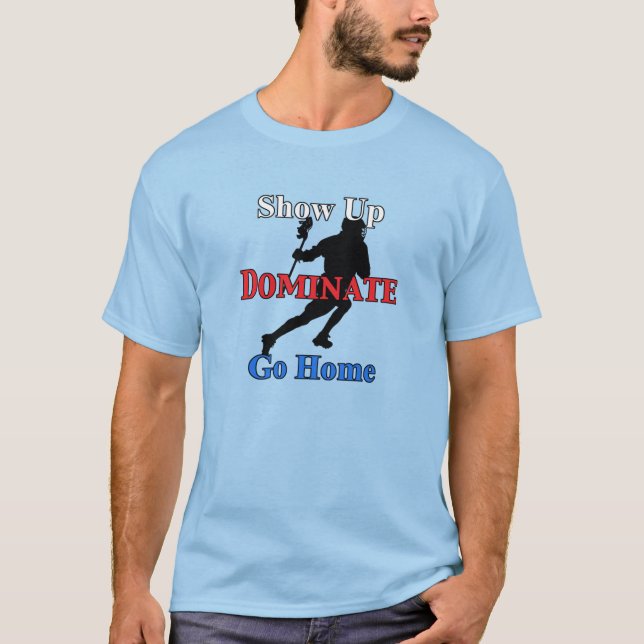 Namn och nummer på bakre seriösa Lacrosse Player T Shirt (Framsida)