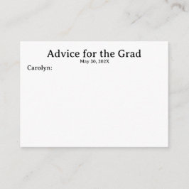 Namn och Personlig Studenten-rådgivningskort Tilläggskort