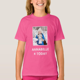Namn och Photo Bright Rosa Birthday T Shirt