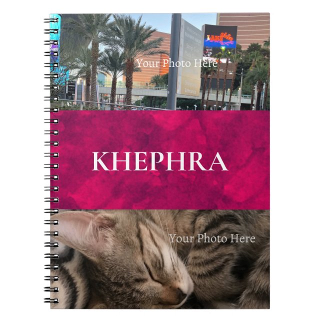 Namn och Photo Collage Notebook Anteckningsbok (Framsidan)