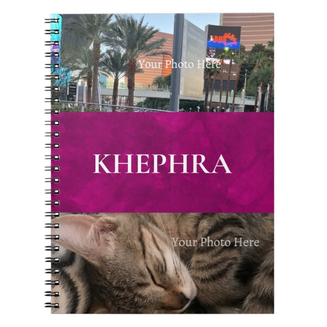 Namn och Photo Collage Notebook Anteckningsbok (Framsidan)