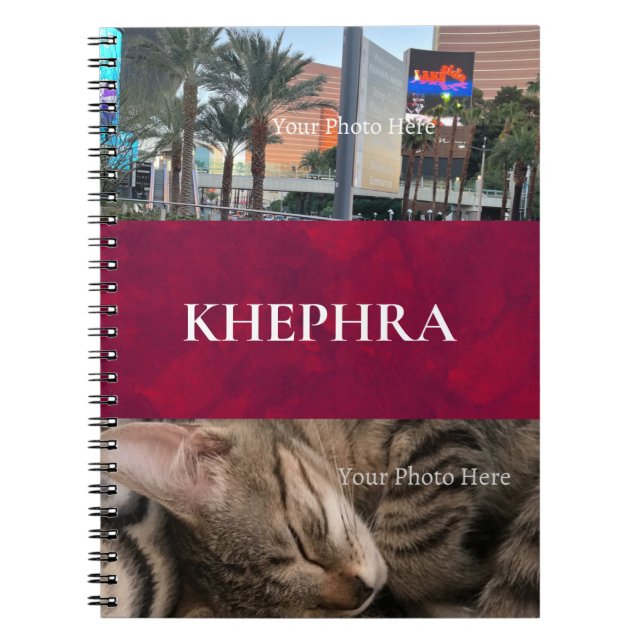 Namn och Photo Collage Notebook Anteckningsbok (Framsidan)