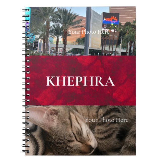 Namn och Photo Collage Notebook Anteckningsbok (Framsidan)