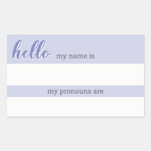 Namn och Pronoun Märkre - Lilac Rektangulärt Klistermärke