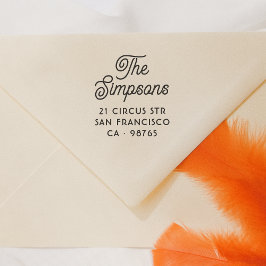 Namn och Returadress för snyggt-skriptfamiljen Självfärgande Stämpel