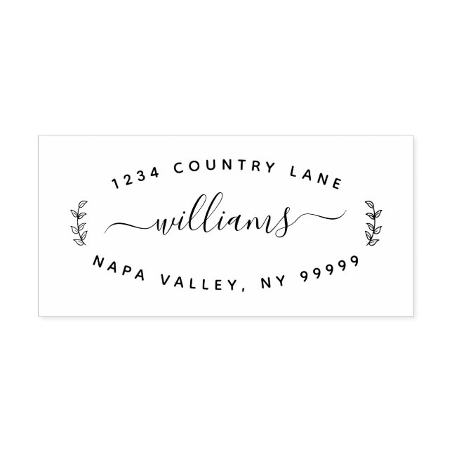 Namn och Returadress Frimärke Självfärgande Stämpel (Design)