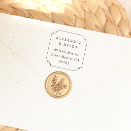 Namn och Returadress vid Ram vid Hand plockade Självfärgande Stämpel